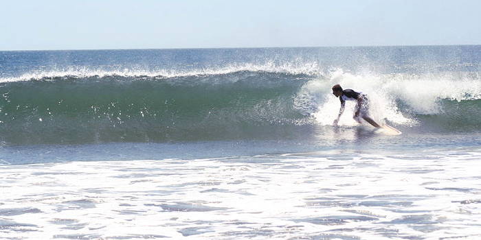 Man surfing in Costa Rican ocean